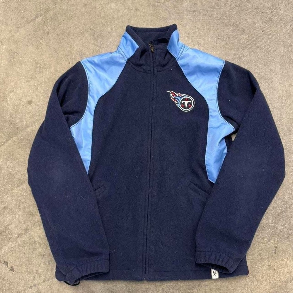 Womans Tennessee Titans Embroidered Zip Up Jacket Fleece Logo Two Tone Blue S